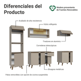 Combo de Cocina 260 cm Con Patas Nice Crema 01