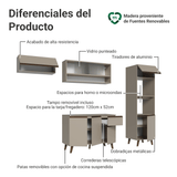 Combo completo de Cocina 260 cm Crema Nice Madesa 04
