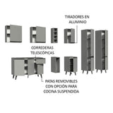 Combo Completo de Cocina 260 cm Gris Nice Madesa 05