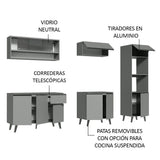 Combo Completo de Cocina 260 cm Gris Nice Madesa 06