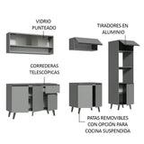 Combo Completo de Cocina 260 cm Gris Nice Madesa 07
