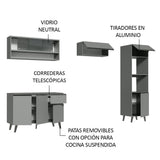 Combo Completo de Cocina 260 cm Gris Nice Madesa 08