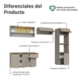Combo de Cocina 260 cm Sin Patas Nice Crema 10