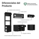 Combo completo de Cocina 260 cm Flotante Negro Nice Madesa 014