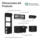 Combo completo de Cocina 260 cm Flotante Negro Nice Madesa 015
