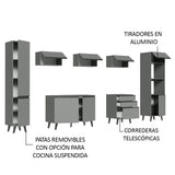 Combo Completo de Cocina 280 cm Gris Nice Madesa 01