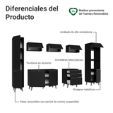 Combo Completo de Cocina 280 cm Negro Nice Madesa 01