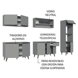 Combo Completo de Cocina 300 cm Gris Nice Madesa 01