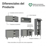Combo Completo de Cocina 300 cm Gris Nice Madesa 01