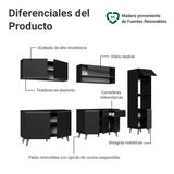 Combo Completo de Cocina 300 cm Negro Nice Madesa 01