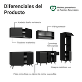 Combo Completo de Cocina 300 cm Negro Nice Madesa 02