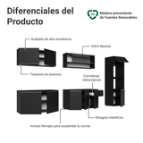 Combo completo de Cocina 300 cm Flotante Negro Nice Madesa 03