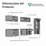 Combo Completo de Cocina Flotante 300 cm Gris Nice Madesa 04