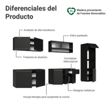 Combo completo de Cocina 300 cm Flotante Negro Nice Madesa 04