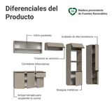 Combo de Cocina 300 cm Sin Patas Nice Crema 06