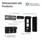 Combo Completo de Cocina 300 cm Flotante Negro Nice Madesa 06
