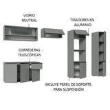 Combo Completo de Cocina Flotante 300 cm Gris Nice Madesa 07