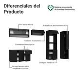 Combo Completo de Cocina 300 cm Flotante Negro Nice Madesa 07