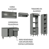 Combo Completo de Cocina 300 cm Gris Nice Madesa 08