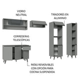 Combo Completo de Cocina 300 cm Gris Nice Madesa 09