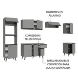 Combo Completo de Cocina 320 cm Gris Nice Madesa 01