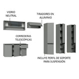 Combo Completo de Cocina Flotante 320 cm Gris Nice Madesa 04