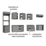 Combo de Cocina 320 cm Sin Patas Nice Gris 07