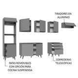Combo Completo de Cocina 320 cm Gris Nice Madesa 08