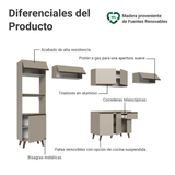 Combo de Cocina 340 cm Con Patas Nice Crema 01