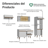 Mueble de Cocina Completa Pieta 260 cm 8 Puertas 1 Cajón (Con Mesada) Blanco Madesa