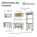 Mueble de Cocina Completa Pieta 310 cm 11 Puertas 1 Cajón (Con Mesada) Blanco 01 Madesa