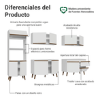 Cocina Compacta 310 cm Blanco Pieta Madesa