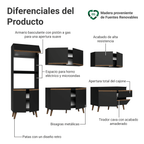 Cocina Compacta 310 cm Negro Pieta Madesa