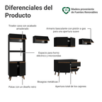 Combo completo de Cocina 330 cm Negro Pieta Madesa