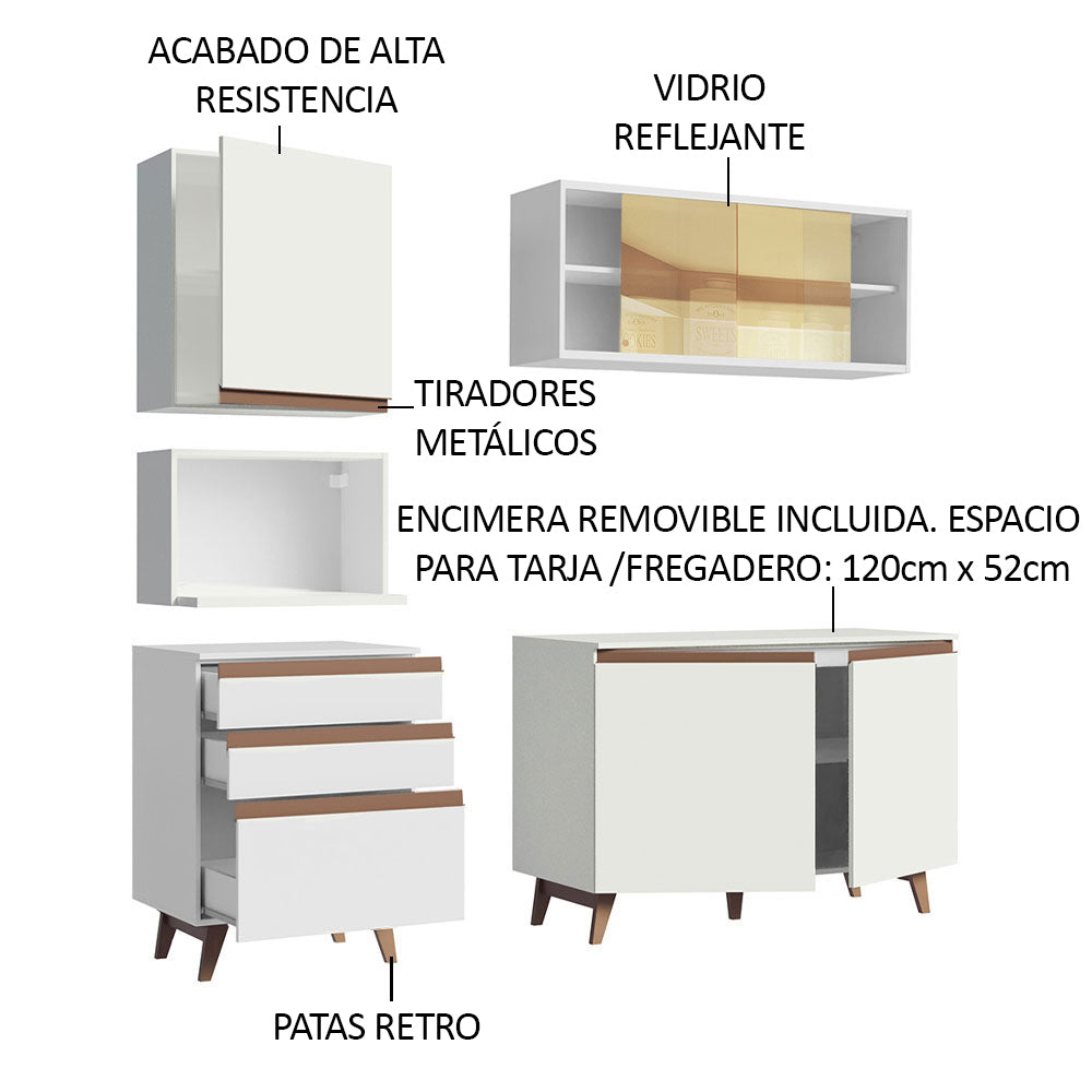 Combo de Cocina Compacta 180cm Reims Blanco 02