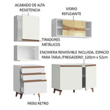 Combo de Cocina Compacta 180cm Reims Blanco 02