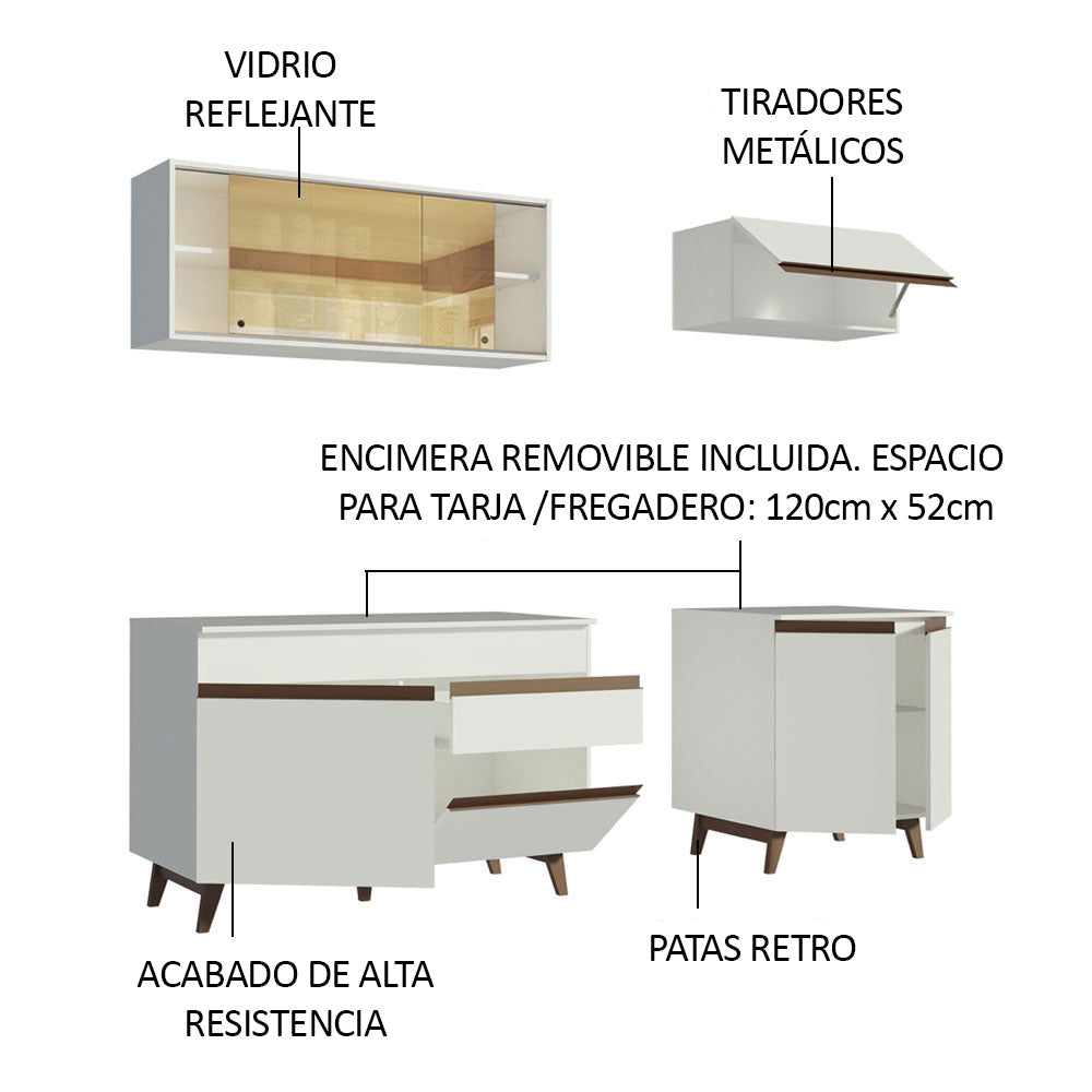 Combo de Cocina Madesa Reims 190cm Blanco 01