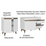 Kit de 2 Bajo Mesada de Cocina 4 Puertas 1 Cajón (Con Tapa) Reims Blanco
