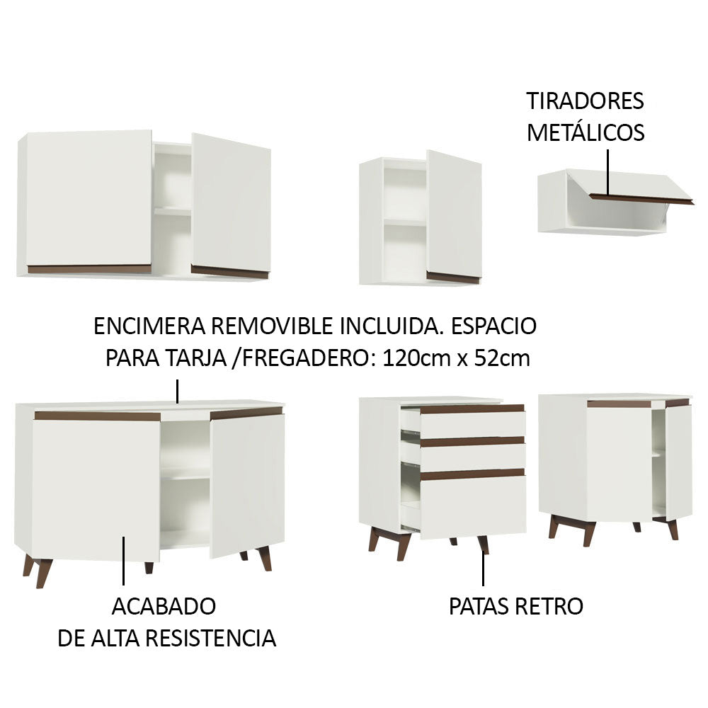 Combo completo de Cocina 250cm Blanco Reims Madesa 01