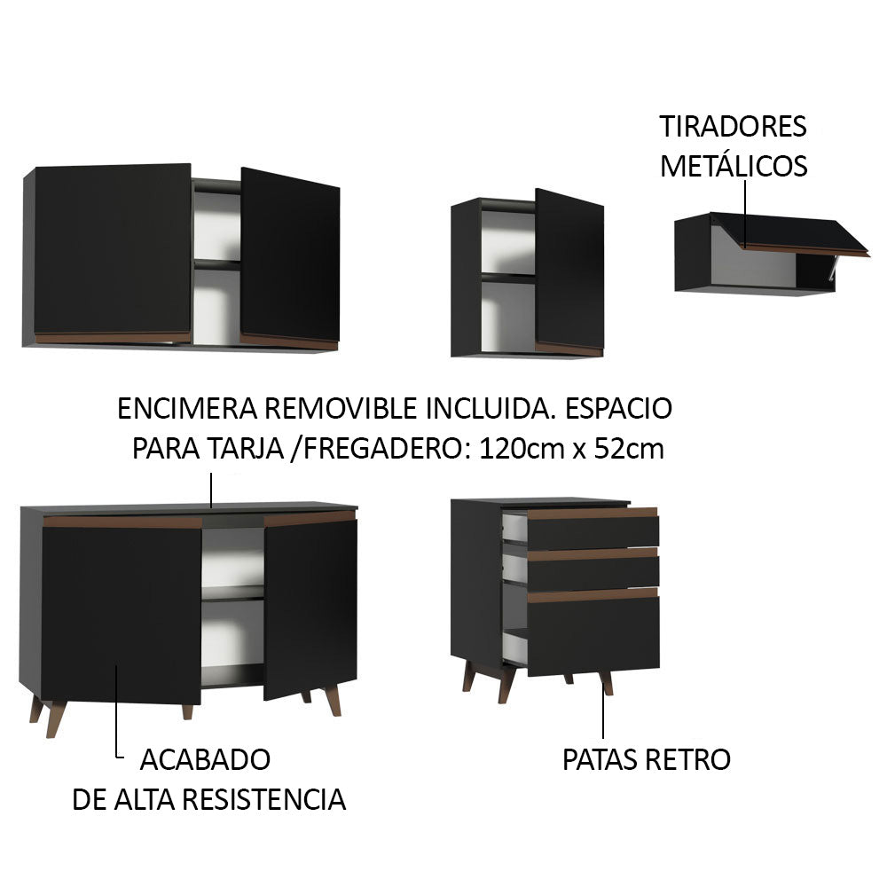 Combo completo de Cocina Madesa Reims 250cm NN 02