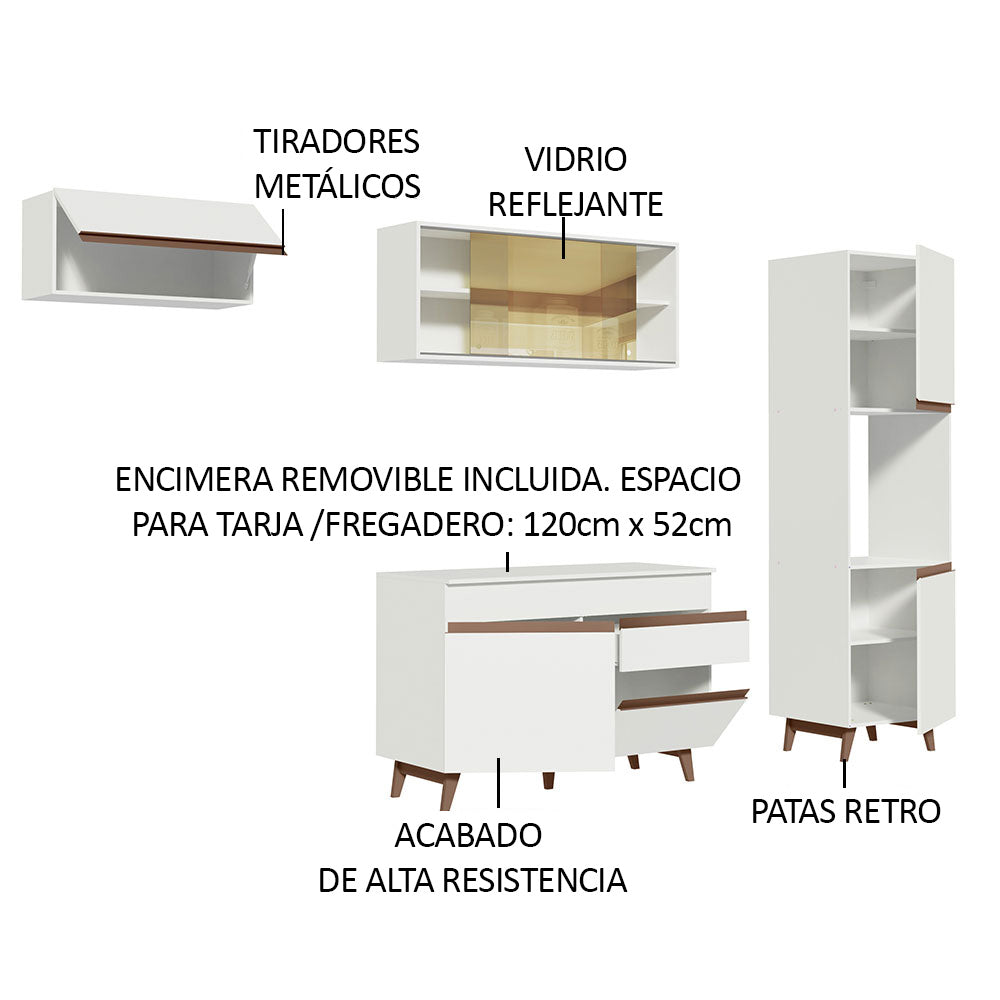 Combo completo de Cocina 250cm Blanco Reims Madesa 03
