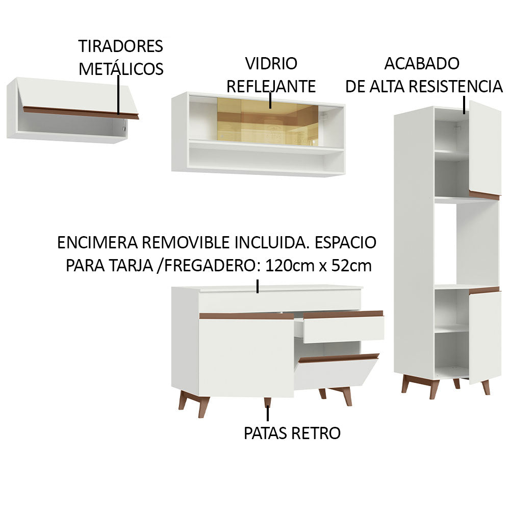 Combo completo de Cocina 250cm Blanco Reims Madesa 04