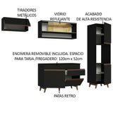 Combo completo de Cocina 250cm Negro Reims Madesa 04