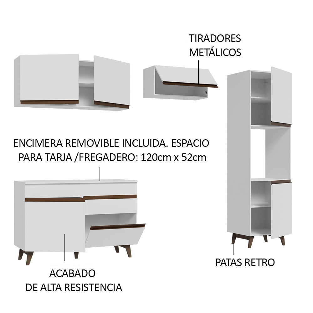 Combo completo de Cocina 250cm Blanco Reims Madesa 06