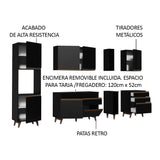 Combo completo de Cocina 260cm Negro Reims Madesa 05