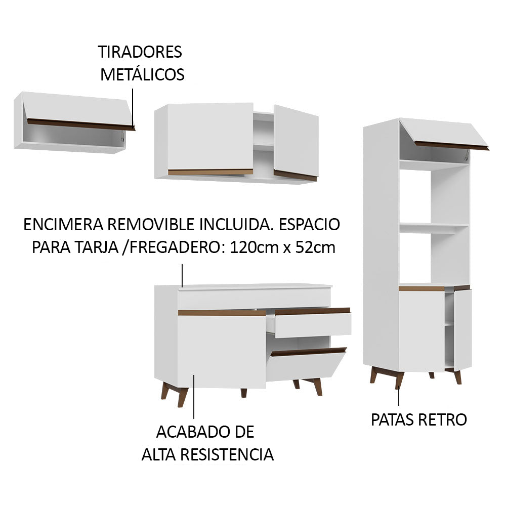 Combo completo de Cocina 260cm Blanco Reims Madesa 08