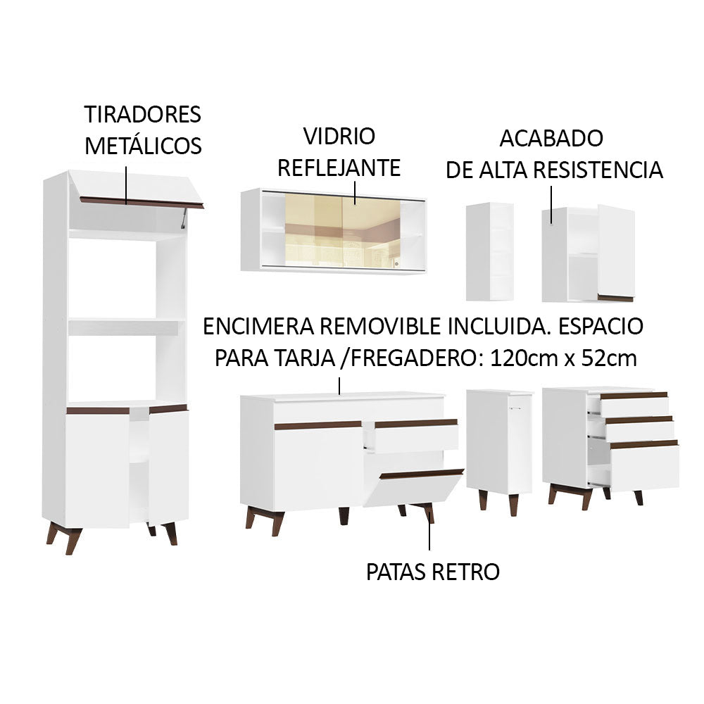 Combo completo de Cocina 270cm Blanco Reims Madesa 01