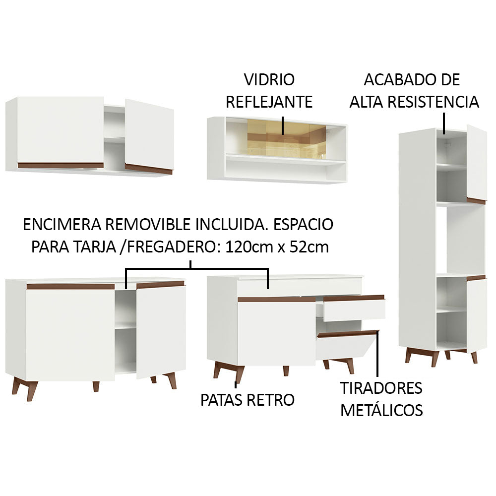 Combo Completo de Cocina 300 cm Blanco Reims Madesa 02