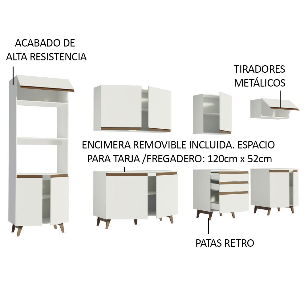 Combo completo de Cocina 320cm Blanco Reims 02