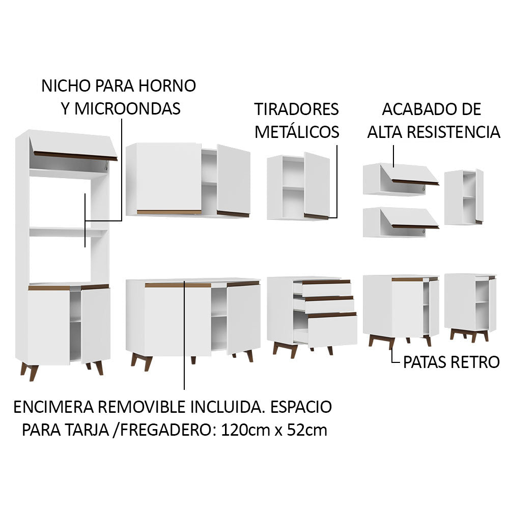 Combo completo de Cocina Madesa Sabrina 355cm BB